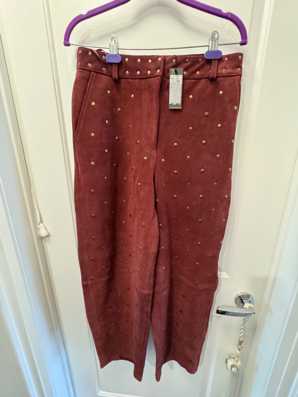 Suede studded pants NWT
